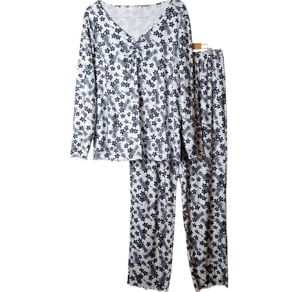 Ekouaer Womens Size L Pajama Set Long Sleeve Top & Pants